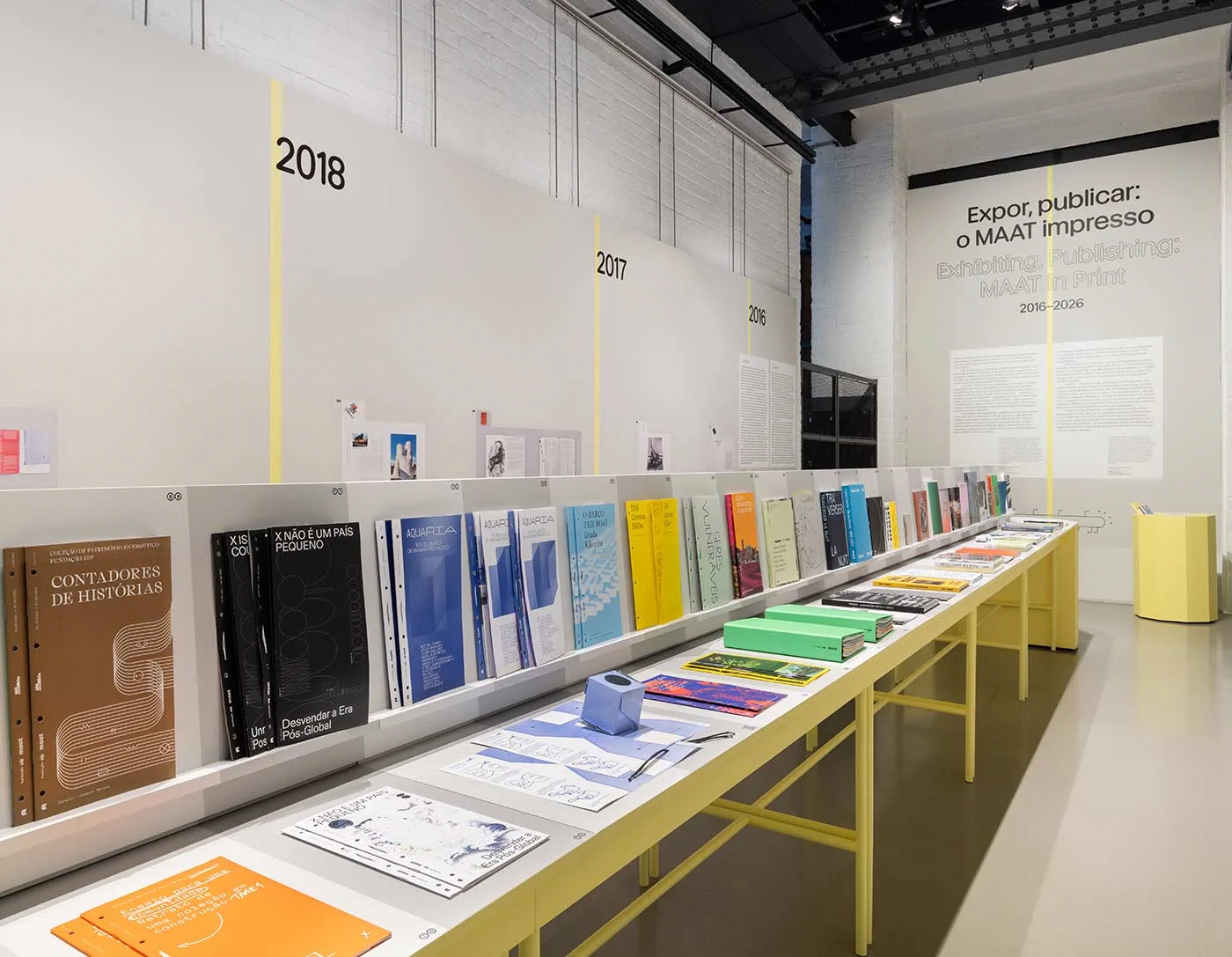 Books and catalogues displayed in MAAT in Print