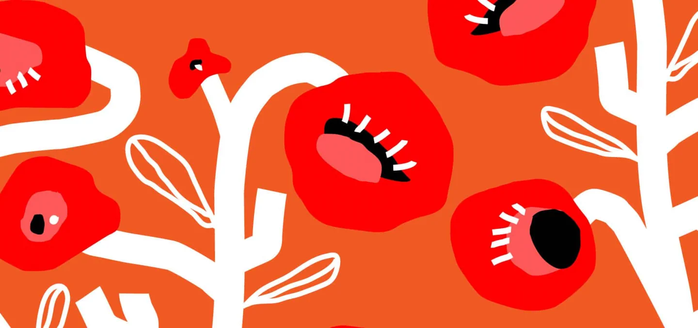 Red and pink floral illustration used in the official CCB market programme