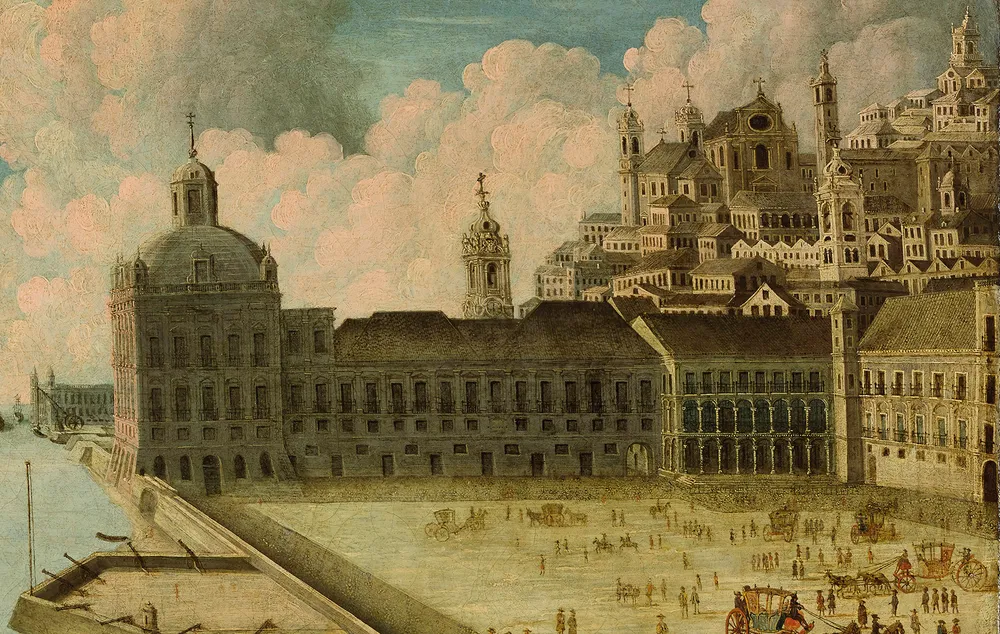 Historical painting of Terreiro do Paço in Lisbon