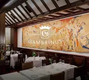 The traditional dining room at Gambrinus
