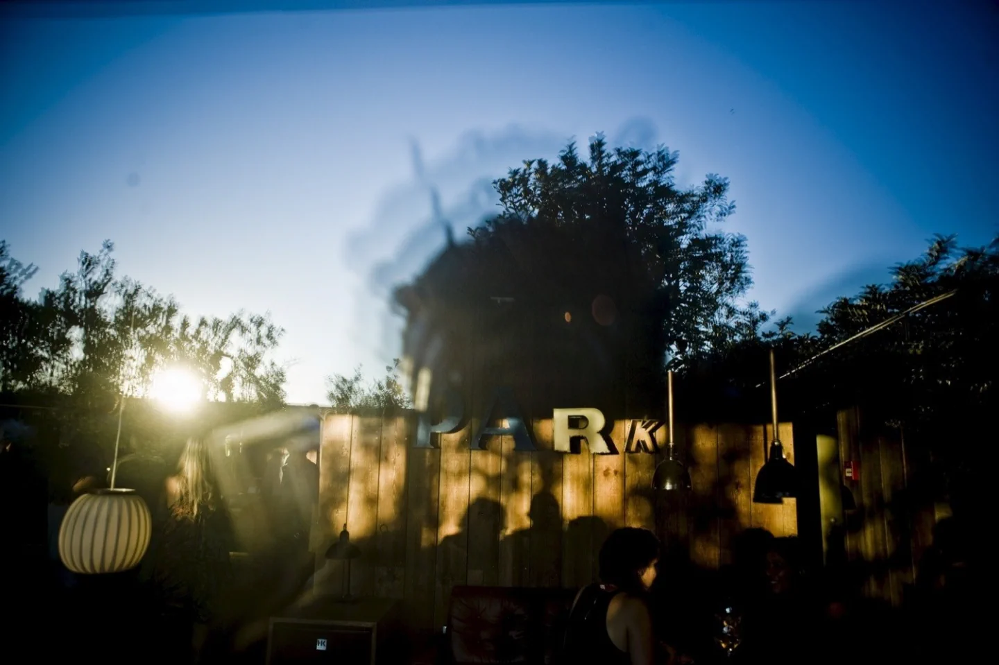 Sunset light and visitors at the PARK rooftop bar
